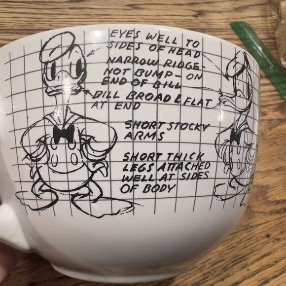 NEW Donald Duck LARGE Soup Mug Disney Sketchbook 29 Oz 5” NWT FABULOUS! - Picture 5 of 6